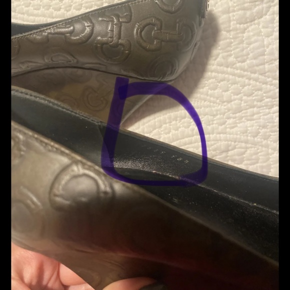 Authentic Gucci vintage wedges embossed Size 38 1/2 GG Logo - Picture 3 of 3